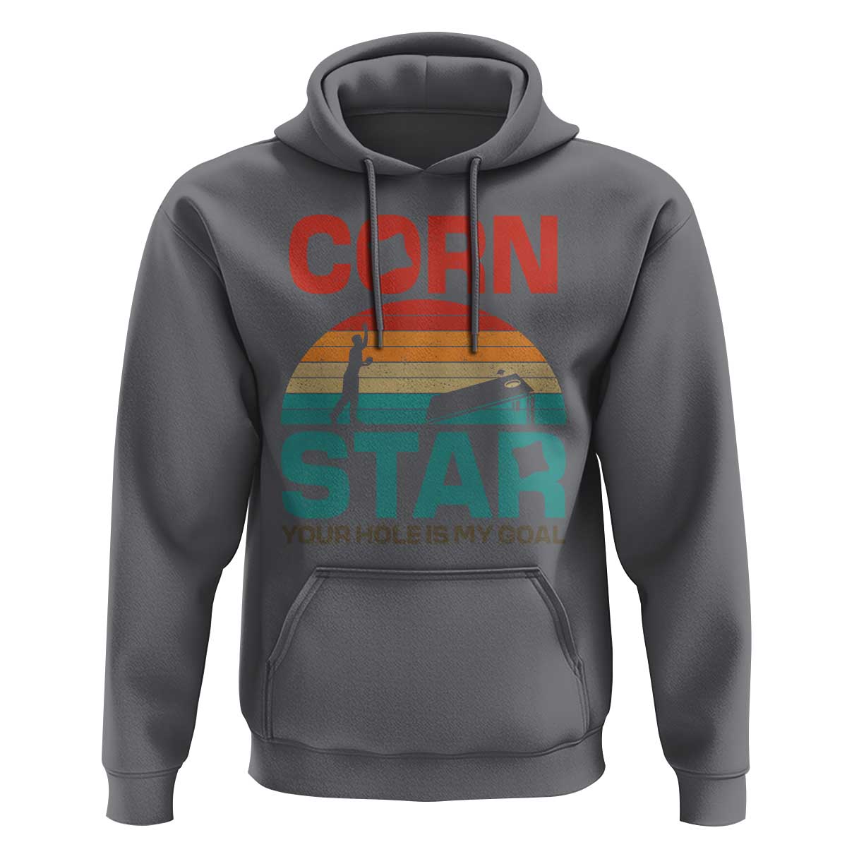 Inappropriate Cornhole Hoodie Retro Funny Adult Humor Cornstar Your Hole Is My Goal