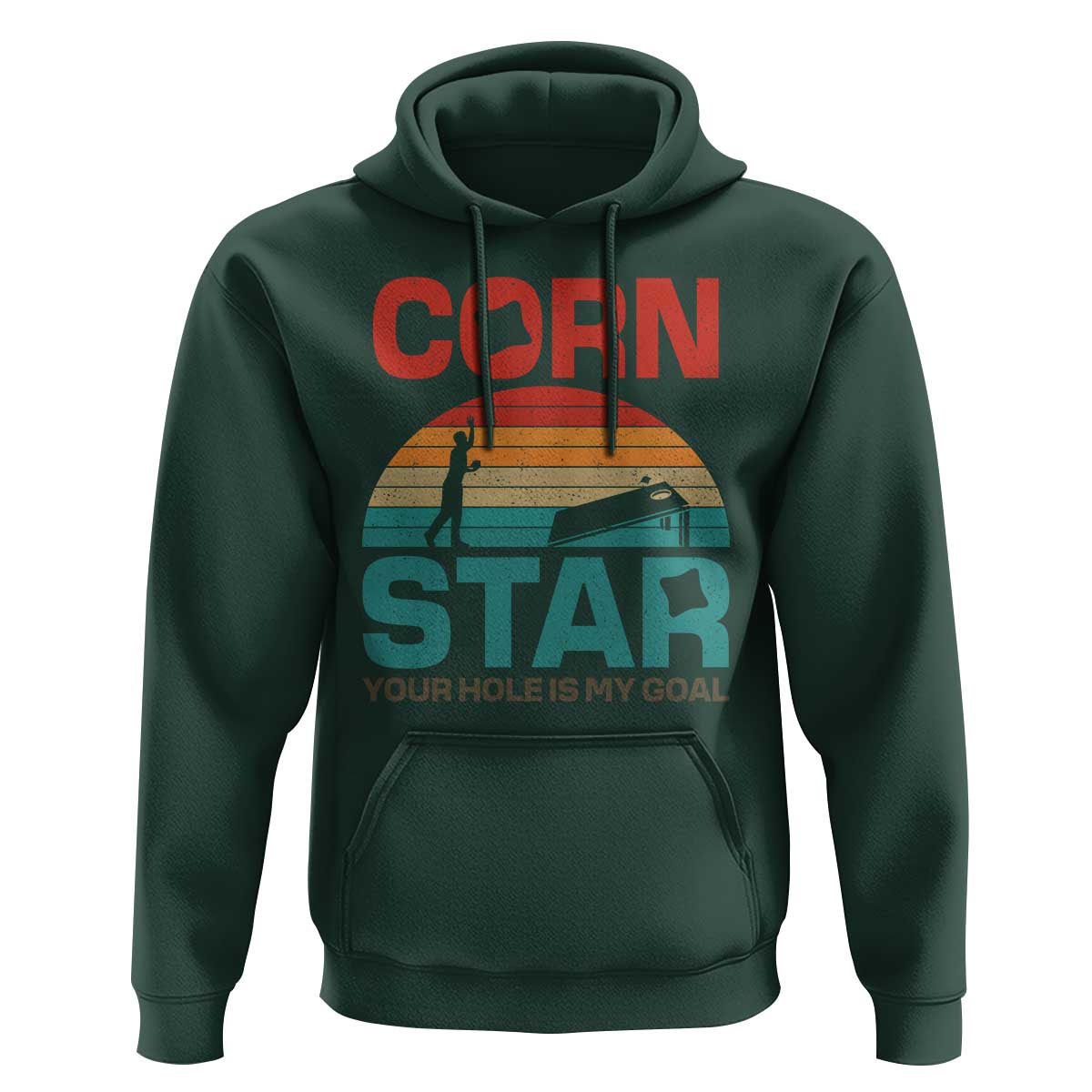 Inappropriate Cornhole Hoodie Retro Funny Adult Humor Cornstar Your Hole Is My Goal