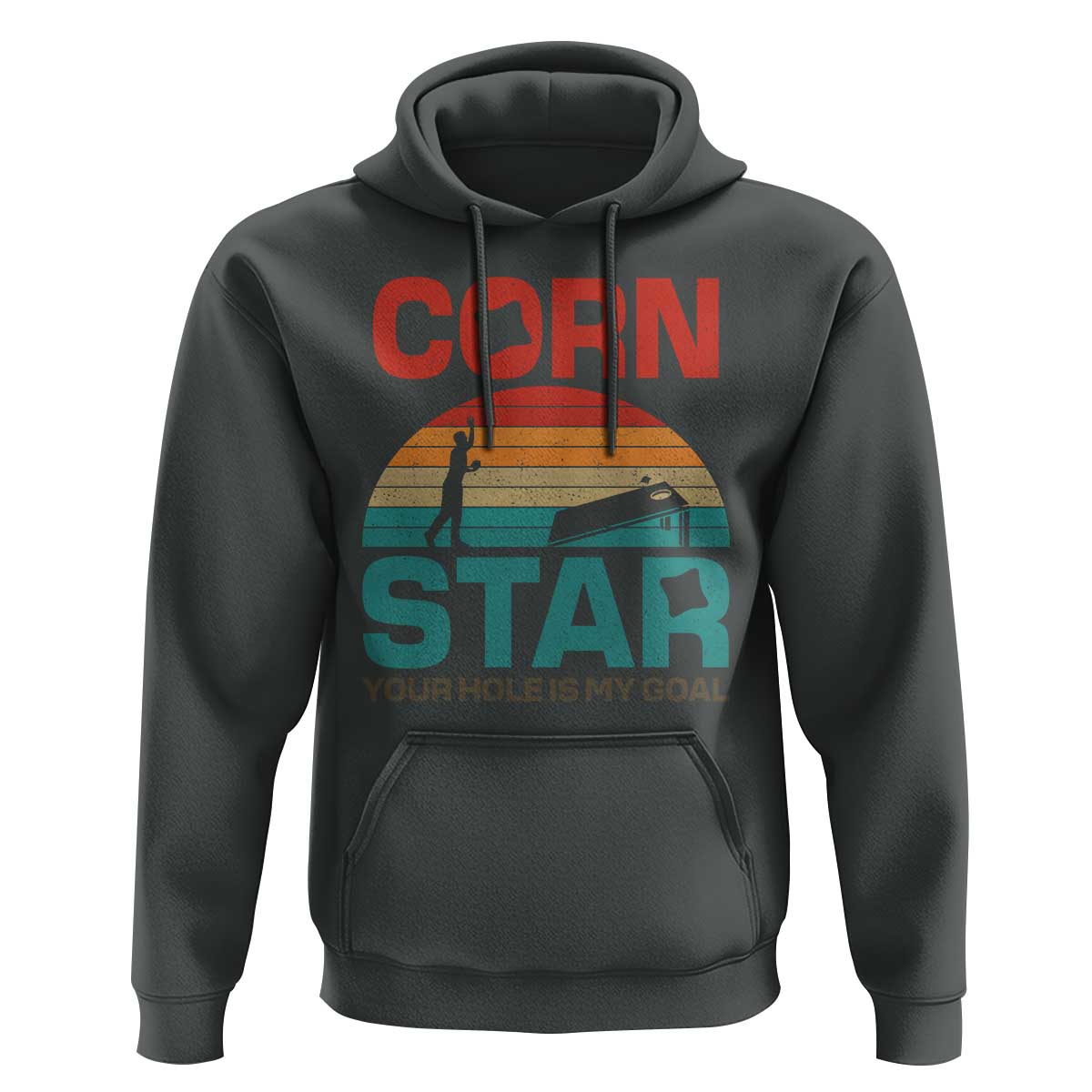 Inappropriate Cornhole Hoodie Retro Funny Adult Humor Cornstar Your Hole Is My Goal