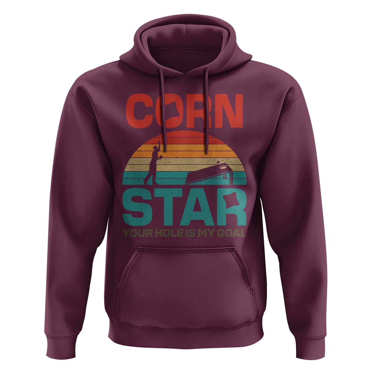 Inappropriate Cornhole Hoodie Retro Funny Adult Humor Cornstar Your Hole Is My Goal