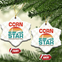 Inappropriate Cornhole Ceramic Ornament Retro Funny Adult Humor Cornstar Your Hole Is My Goal