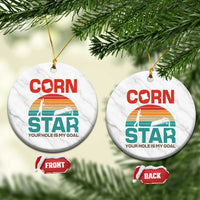 Inappropriate Cornhole Ceramic Ornament Retro Funny Adult Humor Cornstar Your Hole Is My Goal