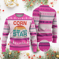 Inappropriate Cornhole Ugly Christmas Sweater Retro Funny Adult Humor Cornstar Your Hole Is My Goal