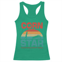 Inappropriate Cornhole Racerback Tank Top Retro Funny Adult Humor Cornstar Your Hole Is My Goal