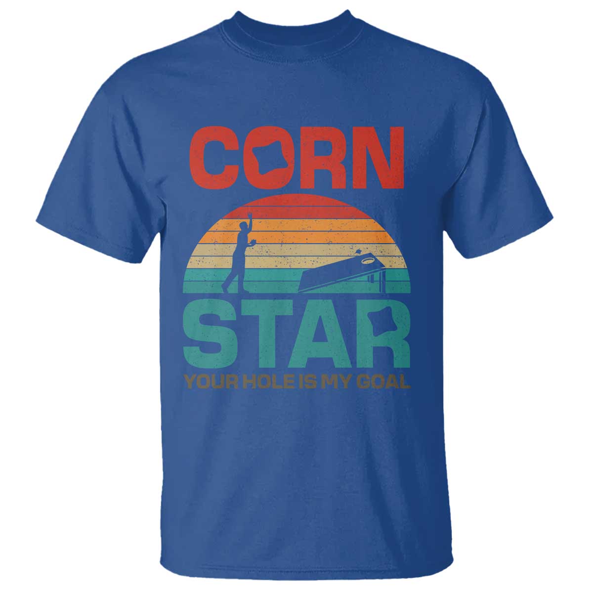 Inappropriate Cornhole T Shirt Retro Funny Adult Humor Cornstar Your Hole Is My Goal