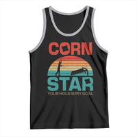 Inappropriate Cornhole Tank Top Retro Funny Adult Humor Cornstar Your Hole Is My Goal