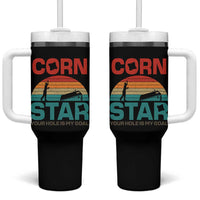Inappropriate Cornhole Tumbler With Handle Retro Funny Adult Humor Cornstar Your Hole Is My Goal