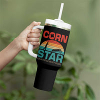 Inappropriate Cornhole Tumbler With Handle Retro Funny Adult Humor Cornstar Your Hole Is My Goal