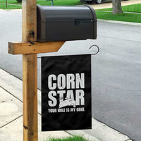 Inappropriate Cornhole Garden Flag Funny Adult Humor Cornstar Your Hole Is My Goal