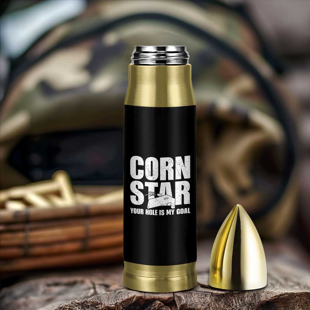 Inappropriate Cornhole Bullet Tumbler Funny Adult Humor Cornstar Your Hole Is My Goal