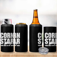Inappropriate Cornhole 4 in 1 Can Cooler Tumbler Funny Adult Humor Cornstar Your Hole Is My Goal