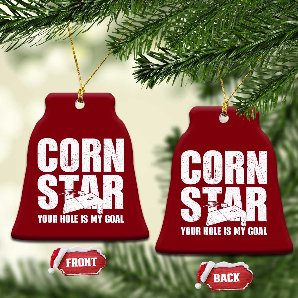 Inappropriate Cornhole Ceramic Ornament Funny Adult Humor Cornstar Your Hole Is My Goal