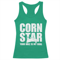 Inappropriate Cornhole Racerback Tank Top Funny Adult Humor Cornstar Your Hole Is My Goal