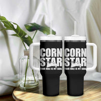Inappropriate Cornhole Tumbler With Handle Funny Adult Humor Cornstar Your Hole Is My Goal