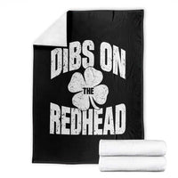 Funny Irish St Patricks Day Shamrock Dibs On The Redhead Throw Blanket