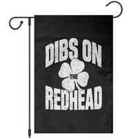 Funny Irish St Patricks Day Shamrock Dibs On The Redhead Garden Flag
