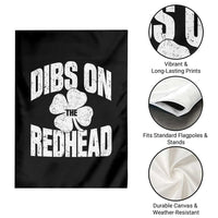 Funny Irish St Patricks Day Shamrock Dibs On The Redhead Garden Flag