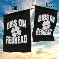 Funny Irish St Patricks Day Shamrock Dibs On The Redhead Garden Flag