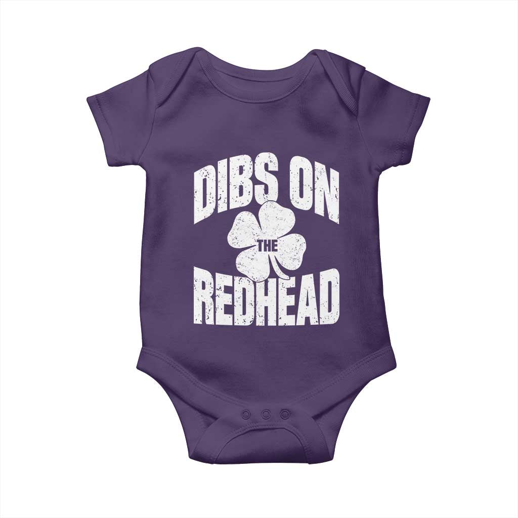 Funny Irish St Patricks Day Shamrock Dibs On The Redhead Baby Onesie