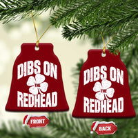 Funny Irish St Patricks Day Shamrock Dibs On The Redhead Ceramic Ornament
