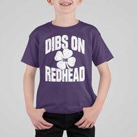 Funny Irish St Patricks Day Shamrock Dibs On The Redhead T Shirt For Kid