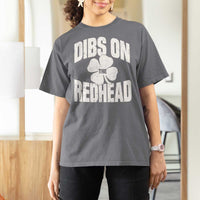 Funny Irish St Patricks Day Shamrock Dibs On The Redhead T Shirt For Women