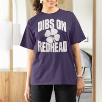 Funny Irish St Patricks Day Shamrock Dibs On The Redhead T Shirt For Women