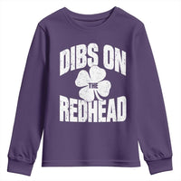 Funny Irish St Patricks Day Shamrock Dibs On The Redhead Youth Sweatshirt