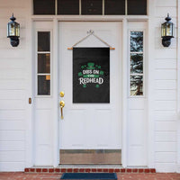 Funny Irish St Patricks Day Dibs On The Redhead Garden Flag Lucky Shamrock Clovers