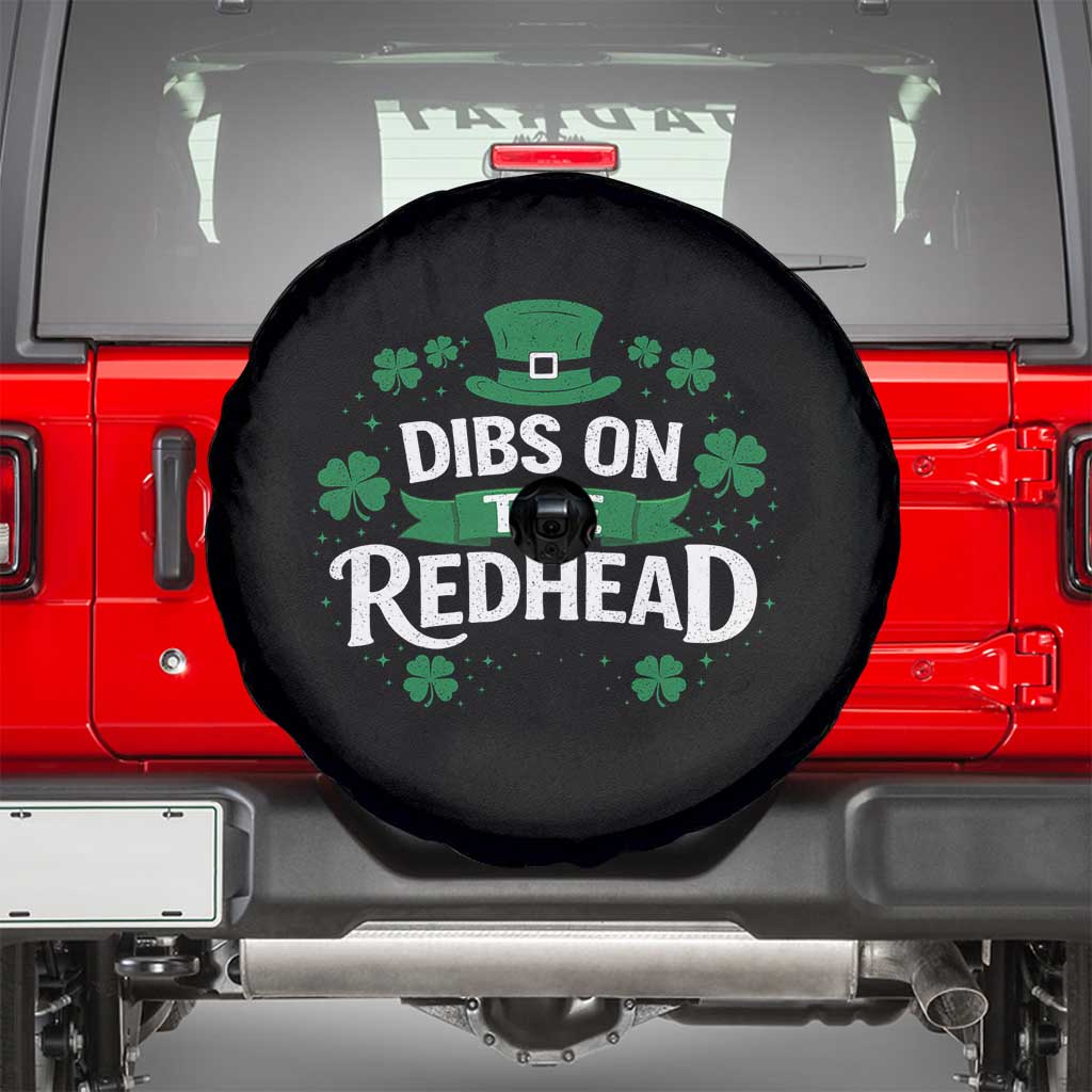 Funny Irish St Patricks Day Dibs On The Redhead Spare Tire Cover Lucky Shamrock Clovers