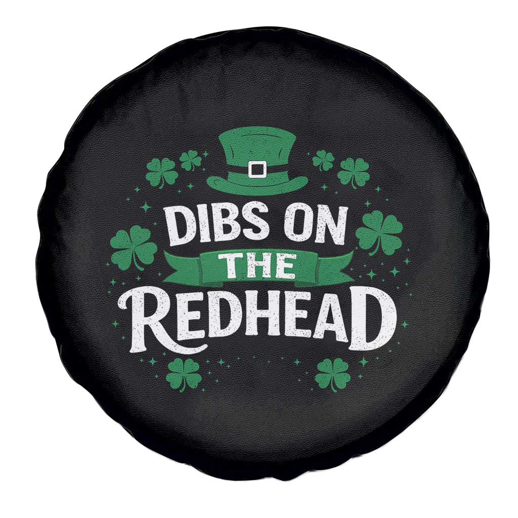 Funny Irish St Patricks Day Dibs On The Redhead Spare Tire Cover Lucky Shamrock Clovers