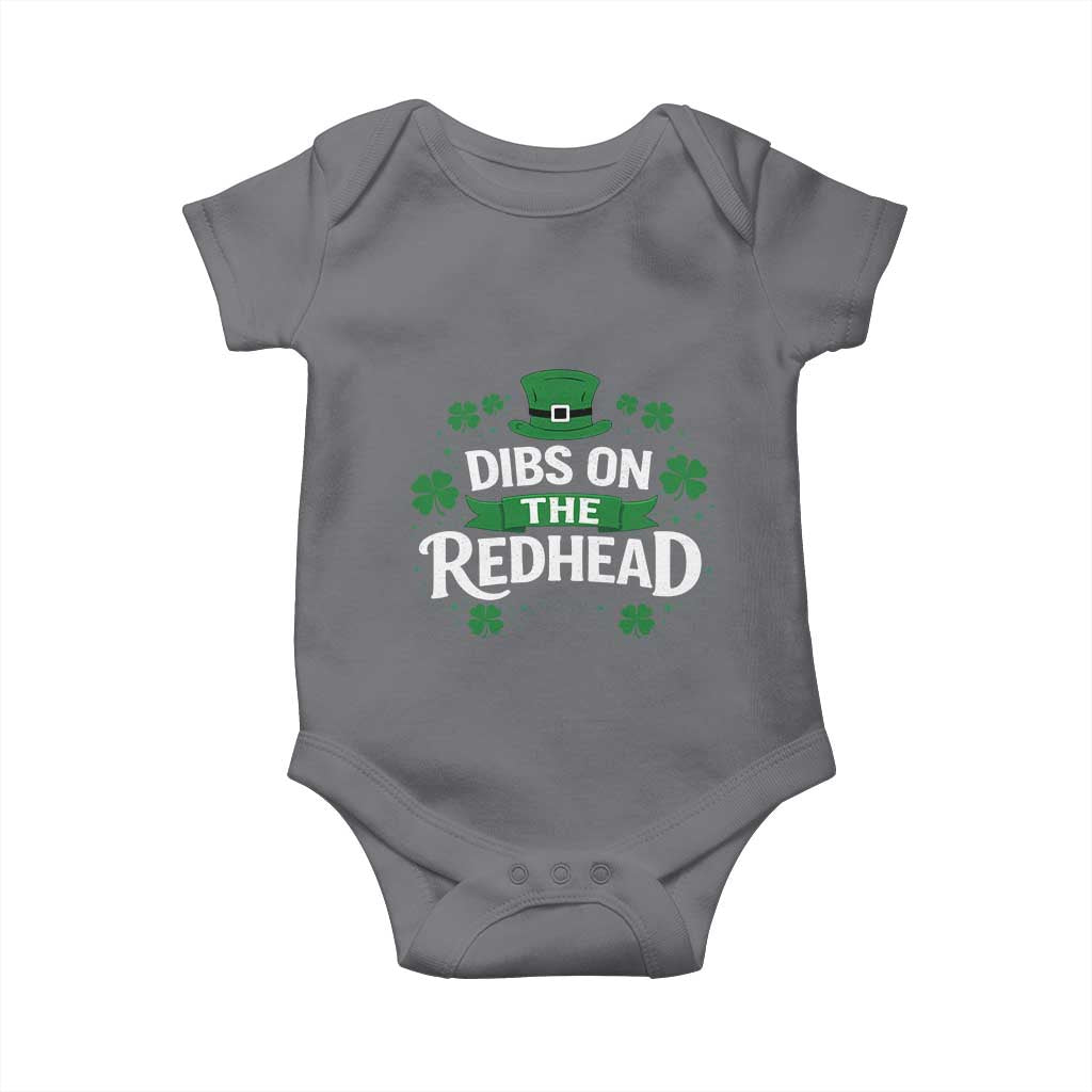 Funny Irish St Patricks Day Dibs On The Redhead Baby Onesie Lucky Shamrock Clovers