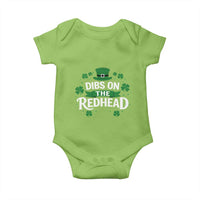 Funny Irish St Patricks Day Dibs On The Redhead Baby Onesie Lucky Shamrock Clovers