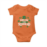 Funny Irish St Patricks Day Dibs On The Redhead Baby Onesie Lucky Shamrock Clovers
