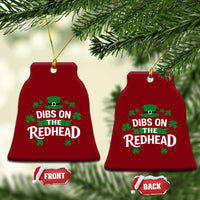 Funny Irish St Patricks Day Dibs On The Redhead Ceramic Ornament Lucky Shamrock Clovers