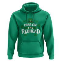Funny Irish St Patricks Day Dibs On The Redhead Hoodie Lucky Shamrock Clovers