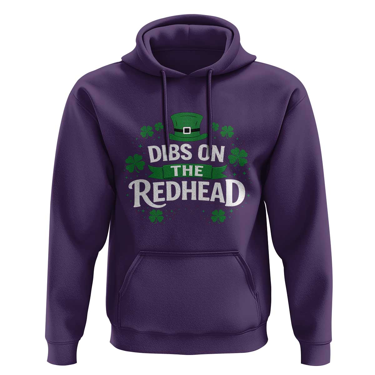 Funny Irish St Patricks Day Dibs On The Redhead Hoodie Lucky Shamrock Clovers