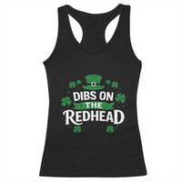 Funny Irish St Patricks Day Dibs On The Redhead Racerback Tank Top Lucky Shamrock Clovers