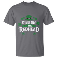 Funny Irish St Patricks Day Dibs On The Redhead T Shirt Lucky Shamrock Clovers