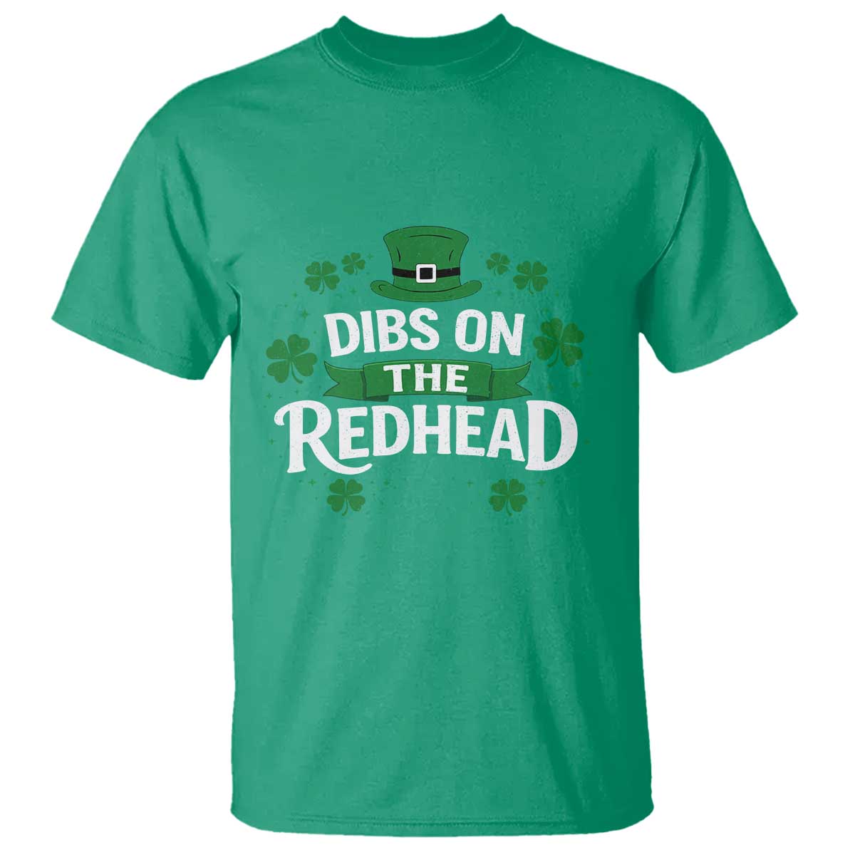 Funny Irish St Patricks Day Dibs On The Redhead T Shirt Lucky Shamrock Clovers