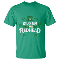 Funny Irish St Patricks Day Dibs On The Redhead T Shirt Lucky Shamrock Clovers