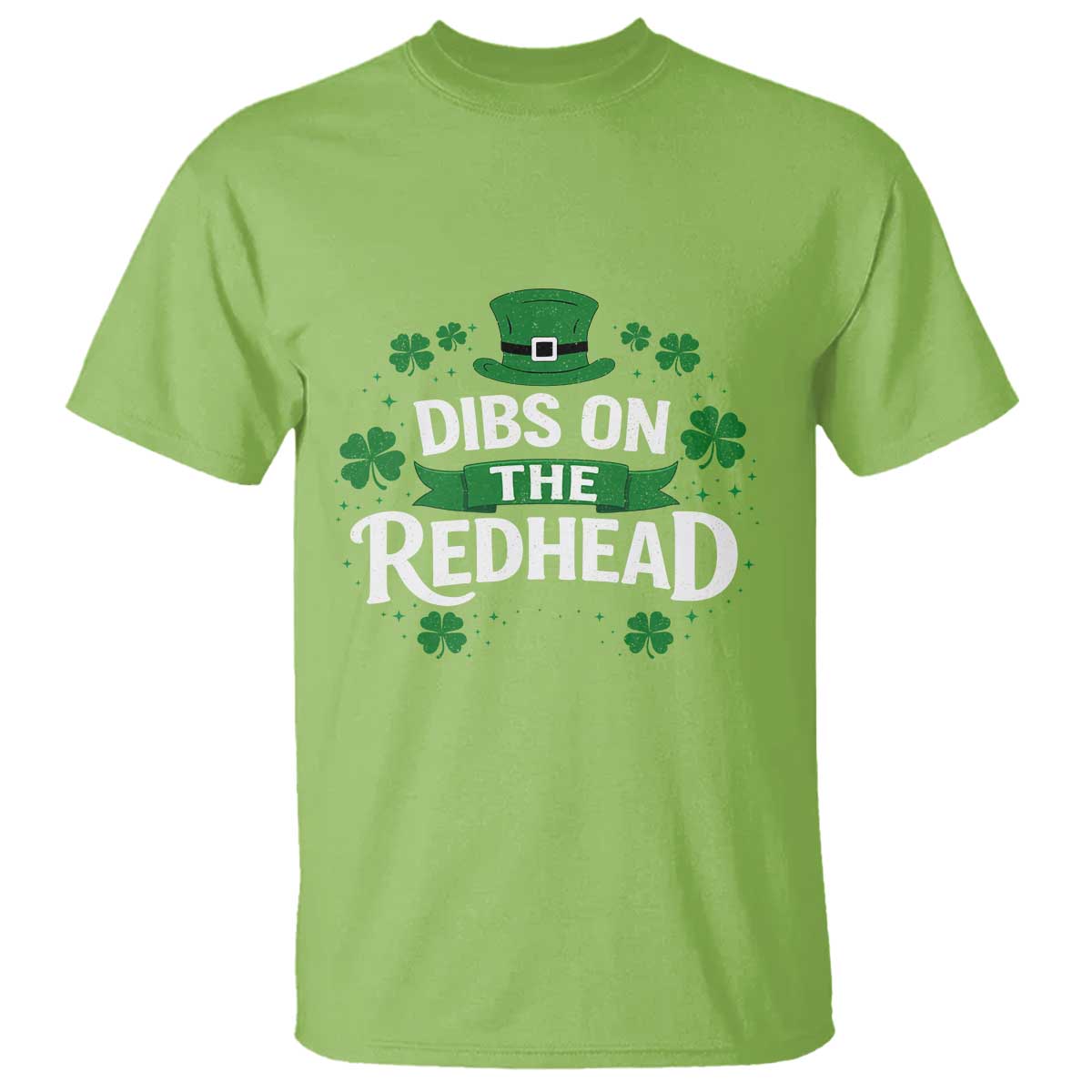 Funny Irish St Patricks Day Dibs On The Redhead T Shirt Lucky Shamrock Clovers