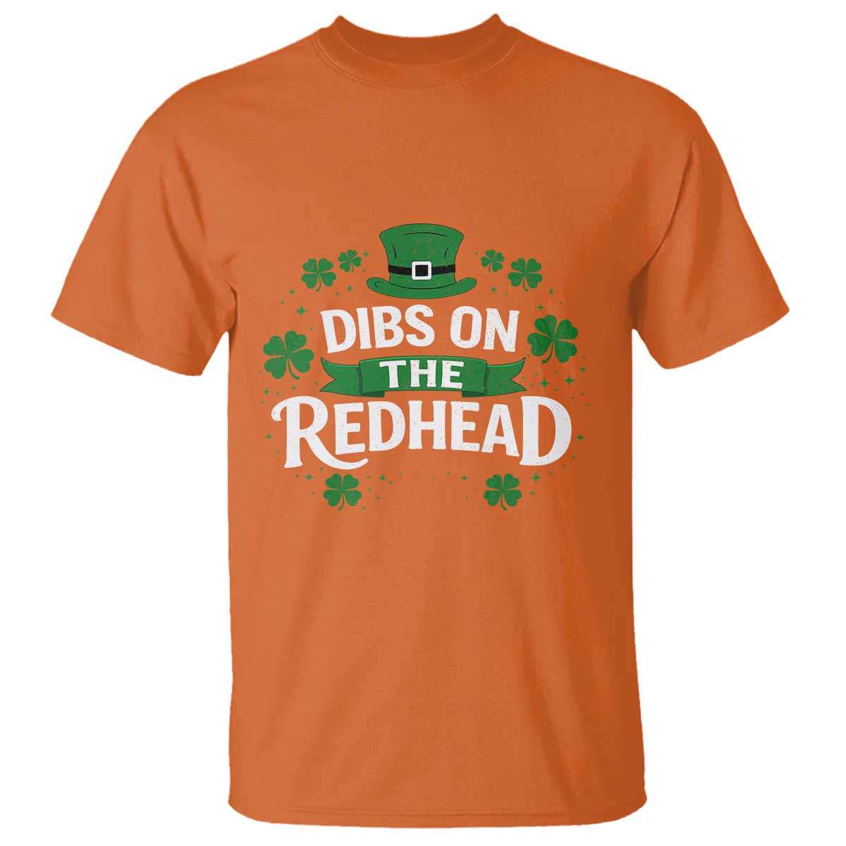 Funny Irish St Patricks Day Dibs On The Redhead T Shirt Lucky Shamrock Clovers