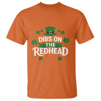 Funny Irish St Patricks Day Dibs On The Redhead T Shirt Lucky Shamrock Clovers