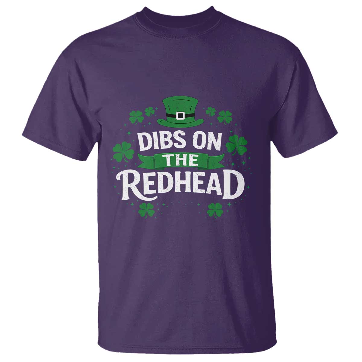 Funny Irish St Patricks Day Dibs On The Redhead T Shirt Lucky Shamrock Clovers