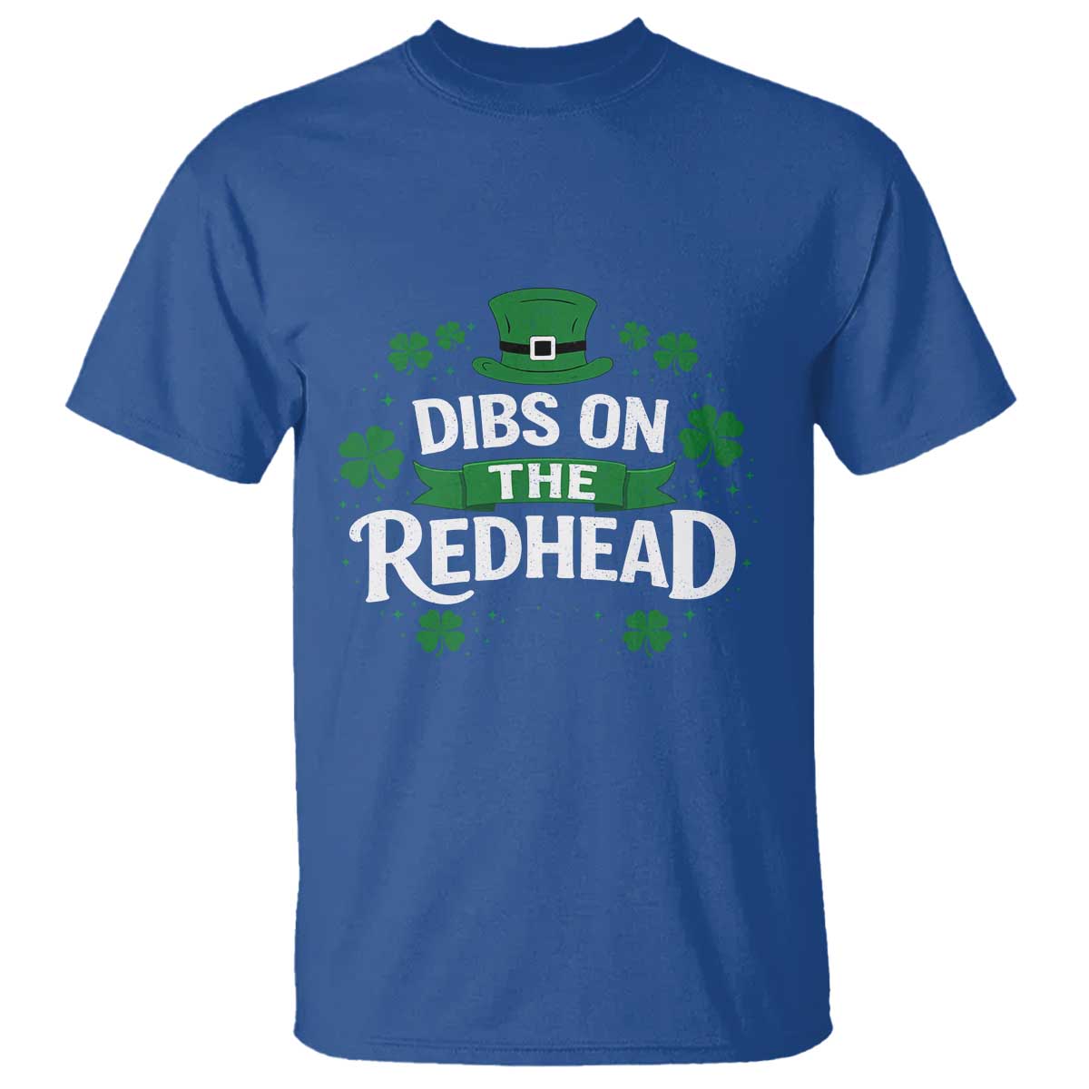 Funny Irish St Patricks Day Dibs On The Redhead T Shirt Lucky Shamrock Clovers