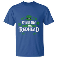 Funny Irish St Patricks Day Dibs On The Redhead T Shirt Lucky Shamrock Clovers