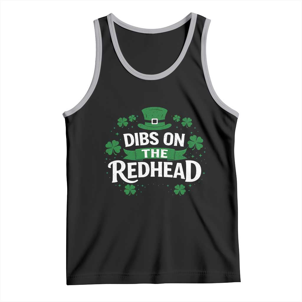Funny Irish St Patricks Day Dibs On The Redhead Tank Top Lucky Shamrock Clovers