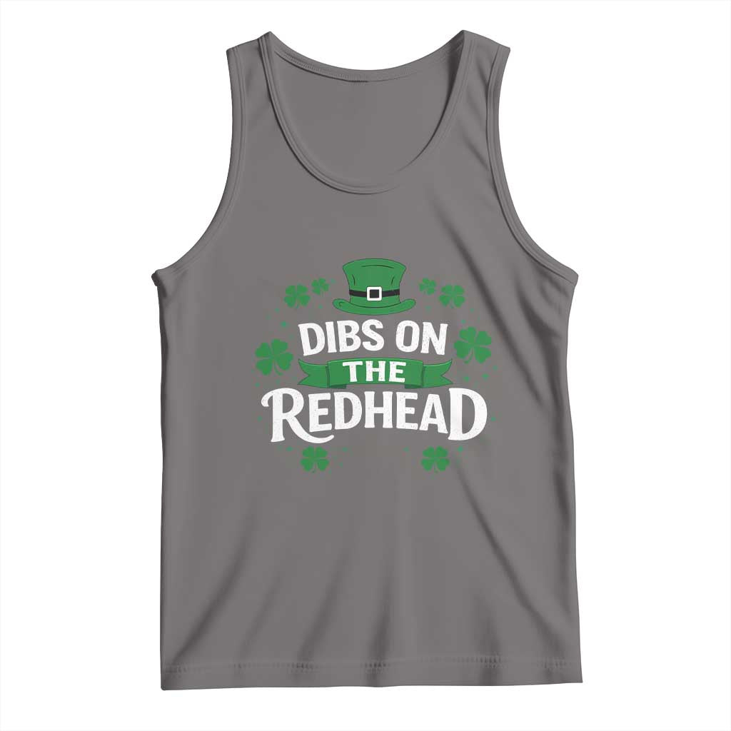 Funny Irish St Patricks Day Dibs On The Redhead Tank Top Lucky Shamrock Clovers