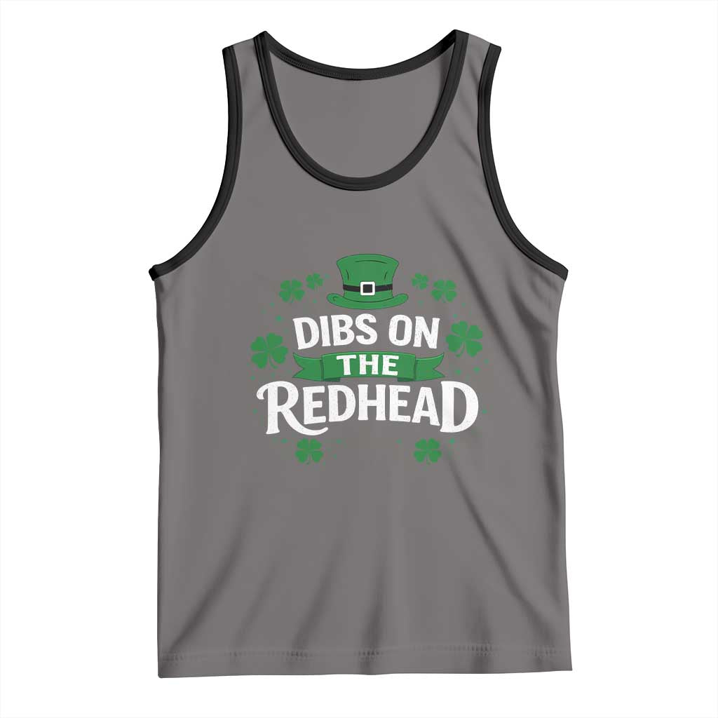 Funny Irish St Patricks Day Dibs On The Redhead Tank Top Lucky Shamrock Clovers